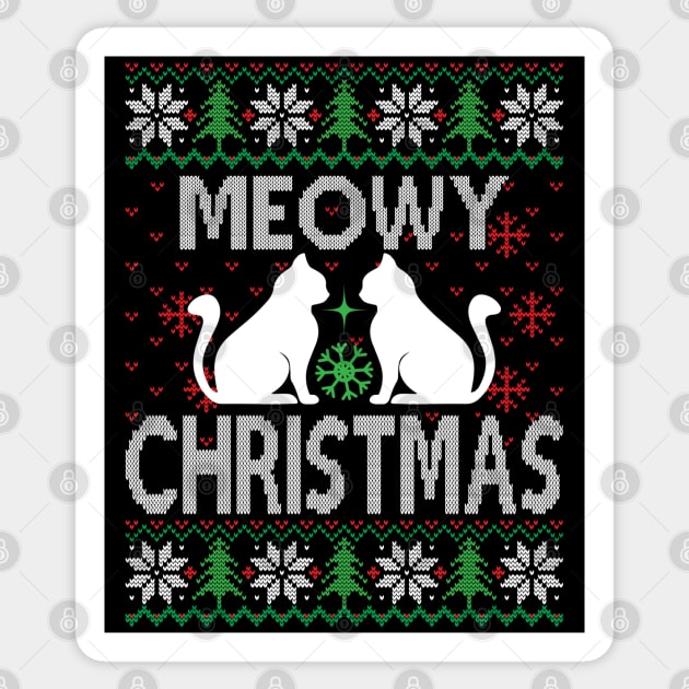 meowy christmas ugly christmas sweater Sticker by MZeeDesigns